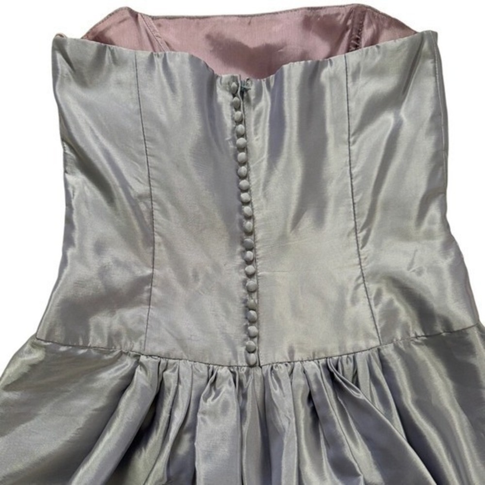 Jim Hjelm Vintage Iridescent Lavender Taffeta Strapless Gown Dress 12 Coquette - Picture 8 of 11